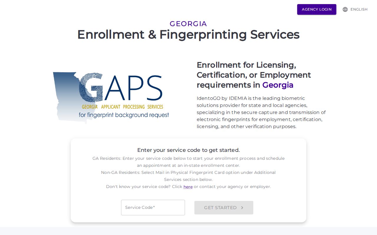 Dooly County fingerprint background check source from GAPS and IdentoGO
