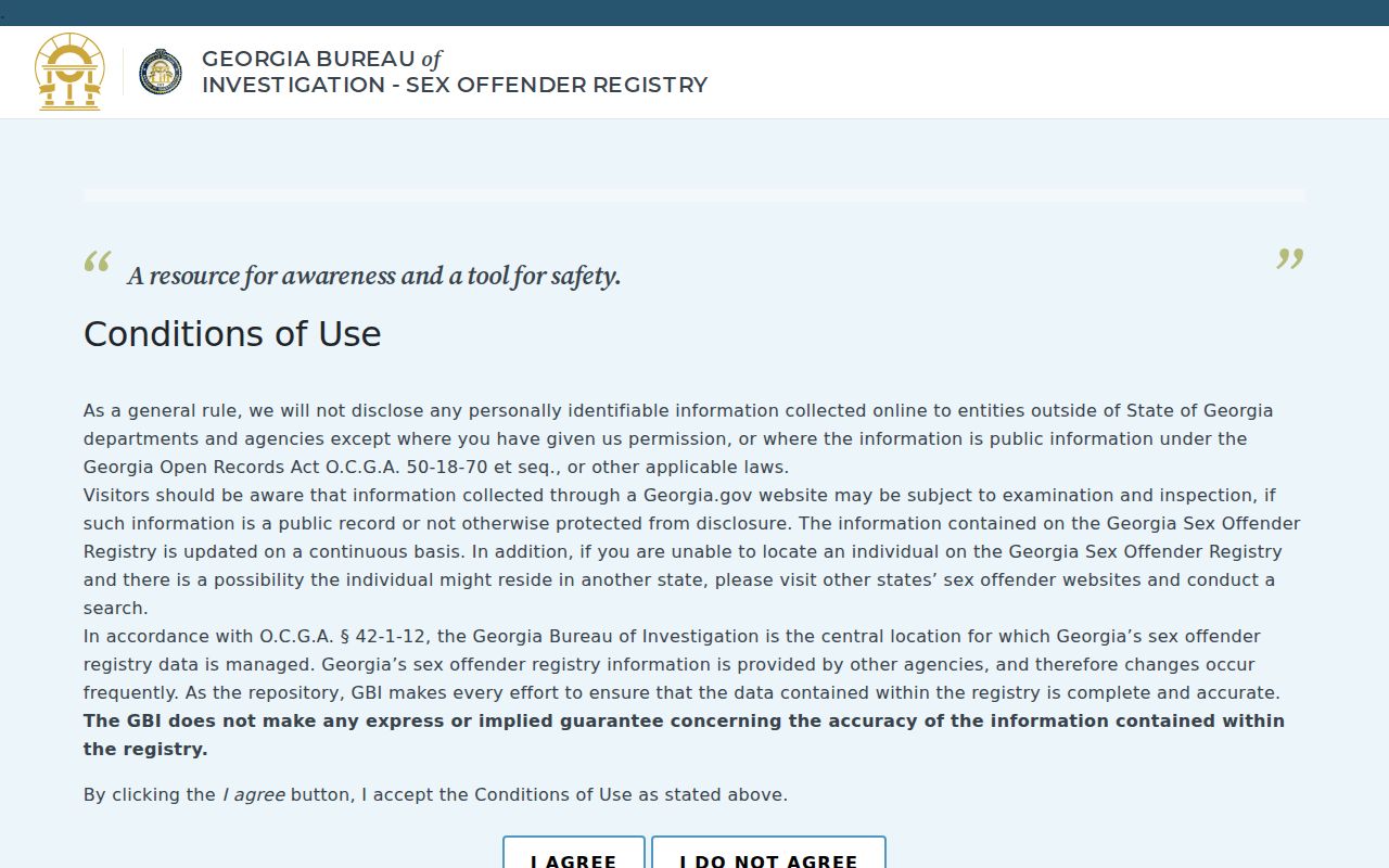 Dooly County criminal record source from the Georgia Sex Offender Registry