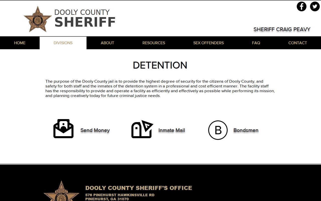 Dooly County booking record detention page