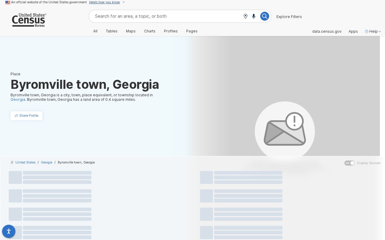 Official 2020 Census profile supporting Byromville criminal records context